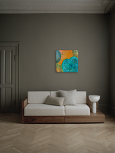 Lade das Bild in den Galerie-Viewer, Himapan Gemälde - 40 x 40cm - &quot;Das Korallenriff&quot;
