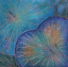 Lade das Bild in den Galerie-Viewer, Blaues Lotusblatt Gemälde
