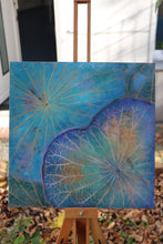 Lade das Bild in den Galerie-Viewer, Himapan Gemälde - 40 x 40cm - &quot;Die Blaue Nesselqualle&quot;
